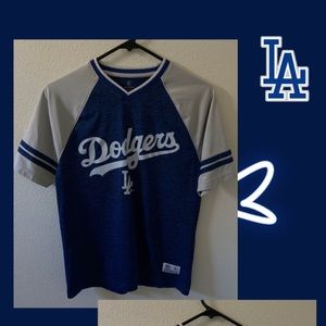 La Dodgers 100% Polyester Blue and Grey Vneck